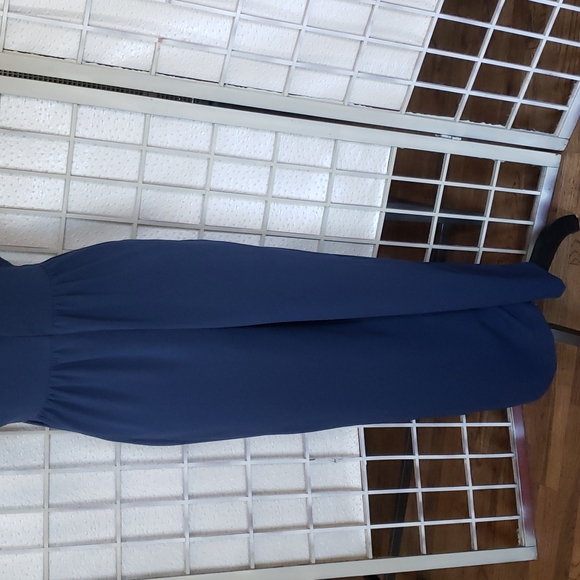 Madewell navy blue v-neck with button short sleeves wide leg romper 0 - Picture 7 of 11